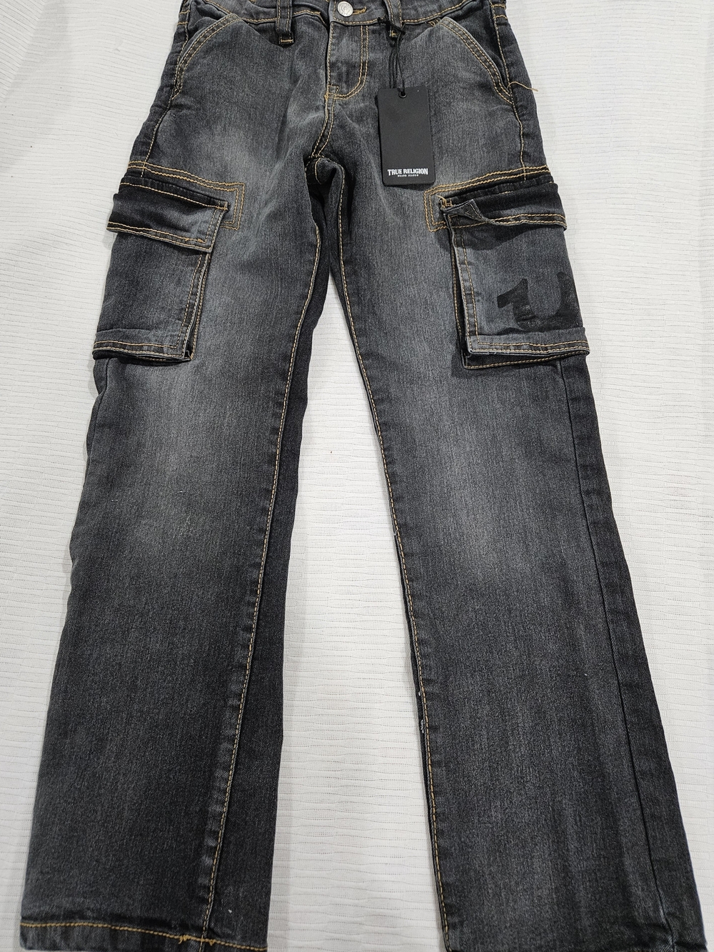 True Religion Kids Black Gray Cargo Jeans